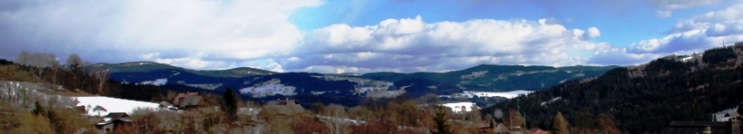 Výhled na panorama Krkonoš
